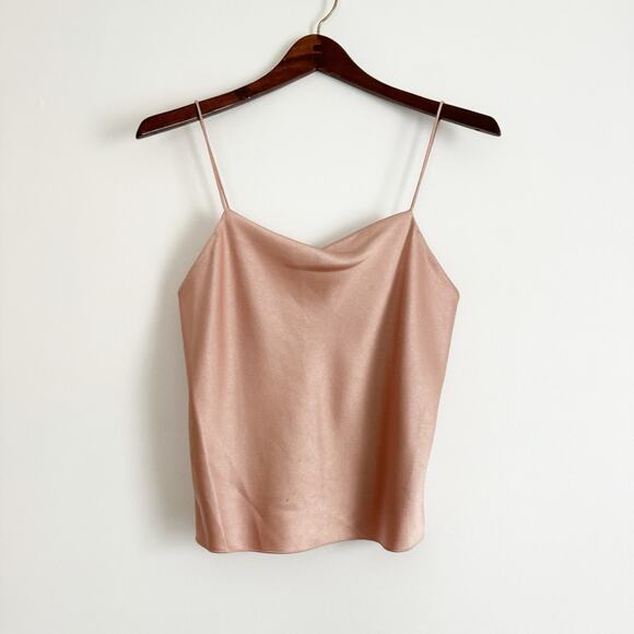 ALICE + OLIVIA Harmon Drapey Camisole Slip Tank Rose Tan XS - Picture 4 of 9
